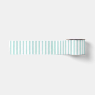 Coastal Breeze Stripe - Aqua Blue Satin Ribbon