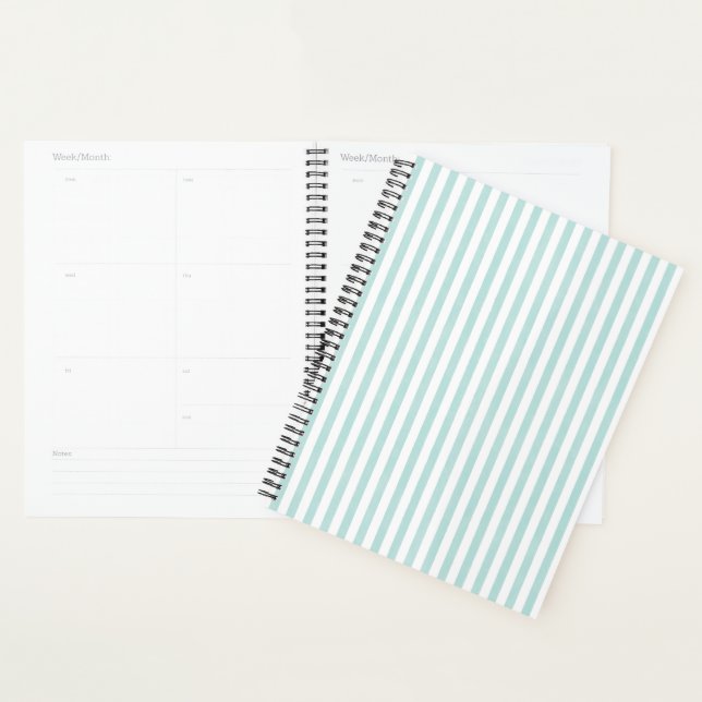 Coastal Breeze Stripes - Aqua Blue Planner (Display)
