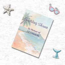 Coastal Bridal Shower Beach Invitation 