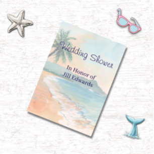 Coastal Bridal Shower Beach Invitation 