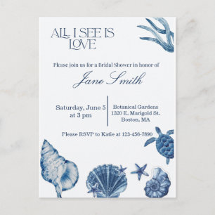 Coastal bridal shower invitation Theme Postcard
