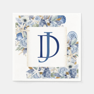 Coastal Bridal Shower Paper Napkins