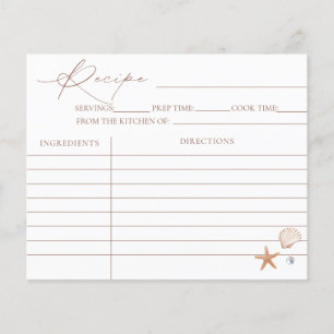 Coastal Bridal Shower Recipe Cards