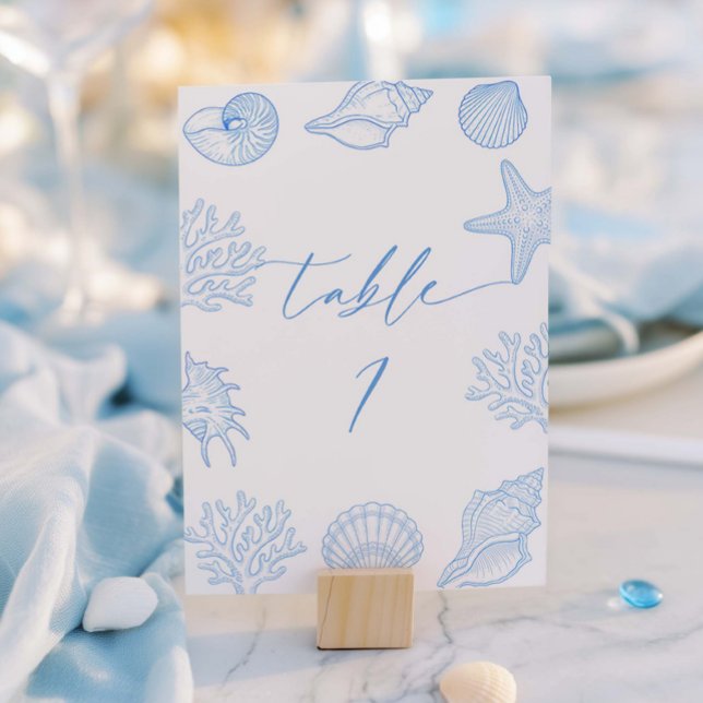 Coastal Bridal Shower Table Number  (Creator Uploaded)