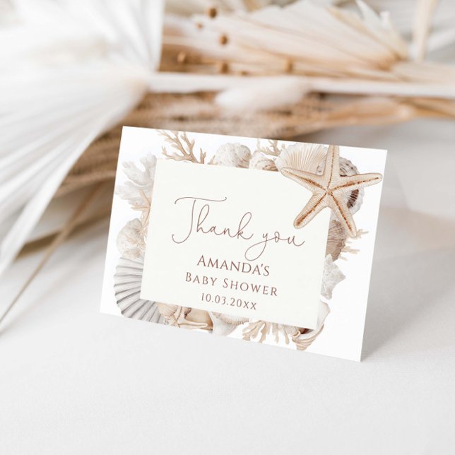 Coastal Bridal Shower  Thank You Card (Creator Uploaded)