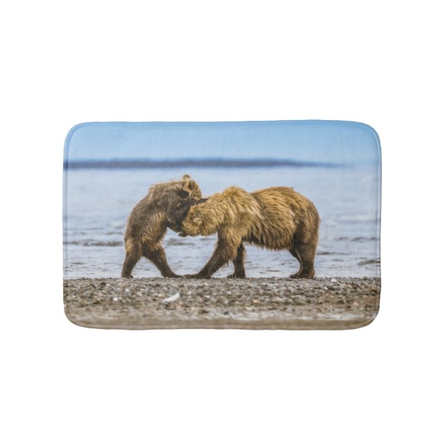 Coastal brown bears bath mat (Front)