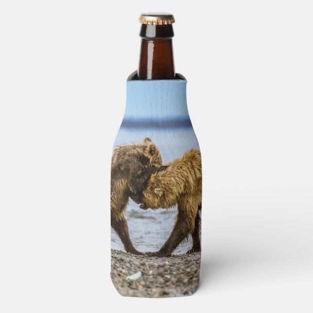 Coastal brown bears bottle cooler (Bottle Front)