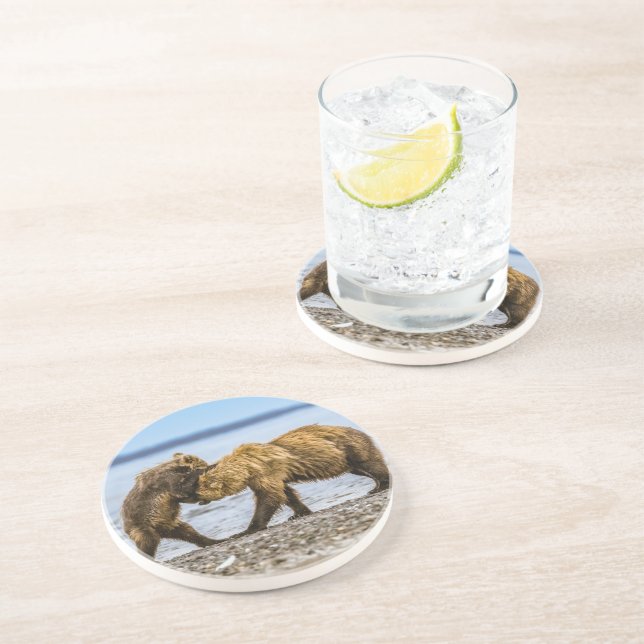 Coastal brown bears coaster (Side)