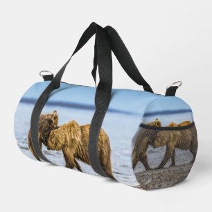 Coastal brown bears duffle bag