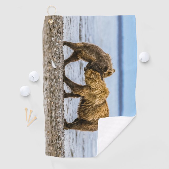 Coastal brown bears golf towel (InSitu)