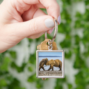 Coastal brown bears key ring