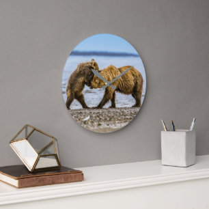 Coastal brown bears large clock