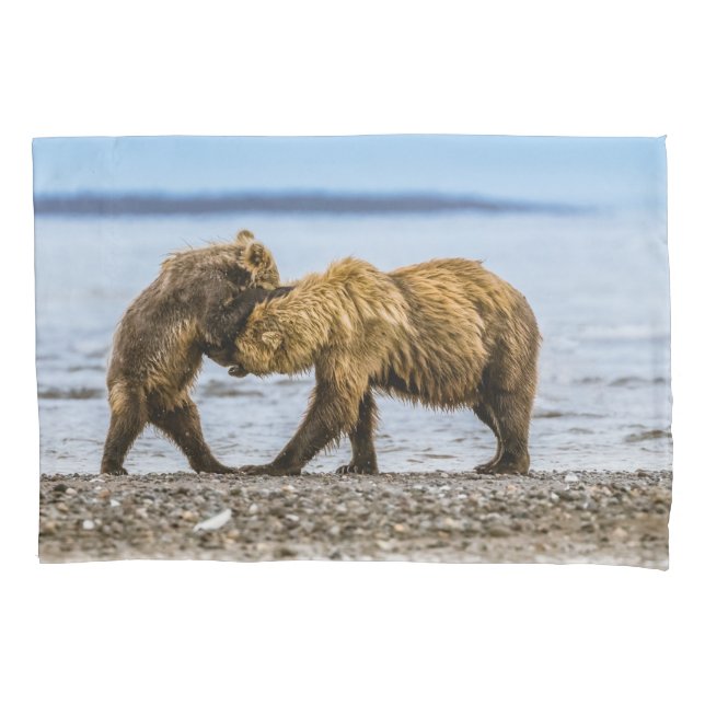 Coastal brown bears pillowcase (Front)