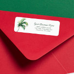 Coastal Business Christmas Return Address Return Address Label<br><div class="desc">Palm Tree Watercolor Business Christmas Holiday return address label that you can easily customise by clicking the "Personalise" button.</div>