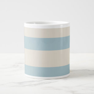 Coastal Calm Blue & White Striped Large Coffee Mug