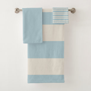 Coastal Calm Modern Blue & White Bath Towel Set