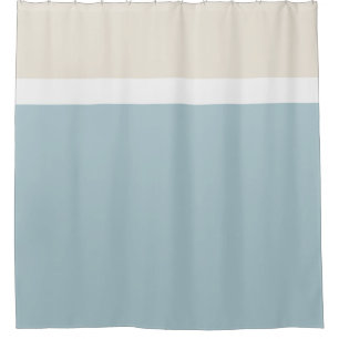 Coastal Calm Modern Blue & White Shower Curtain