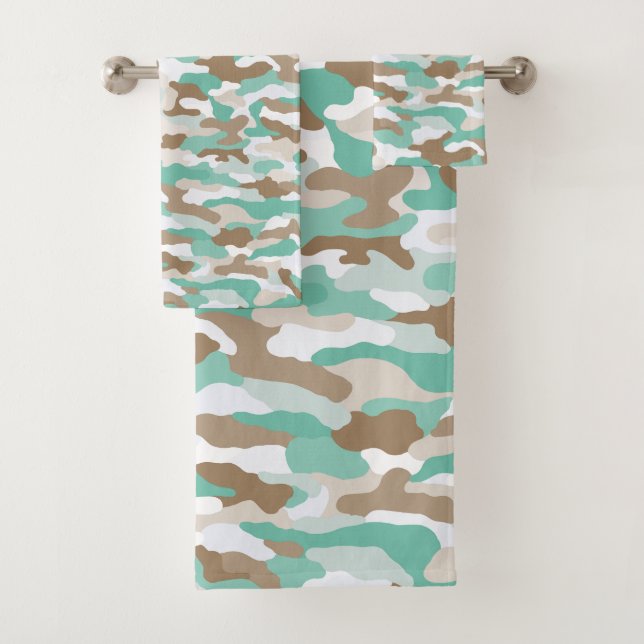 Coastal Camouflage Bath Towel Set (Insitu)