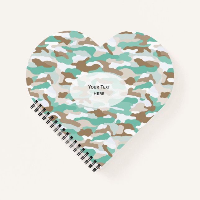 Coastal Camouflage Heart Notebook (Front)