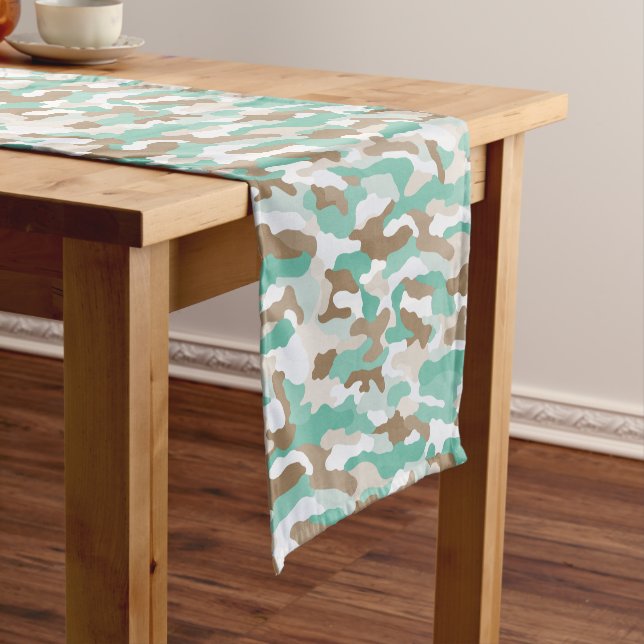 Coastal Camouflage Short Table Runner (In Situ)