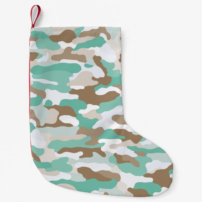 Coastal Camouflage Small Christmas Stocking (Front)