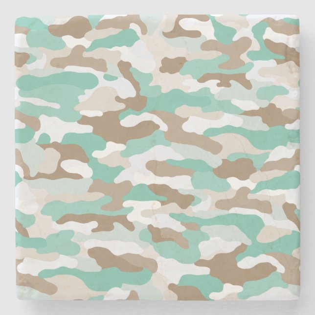 Coastal Camouflage Stone Coaster (Front)
