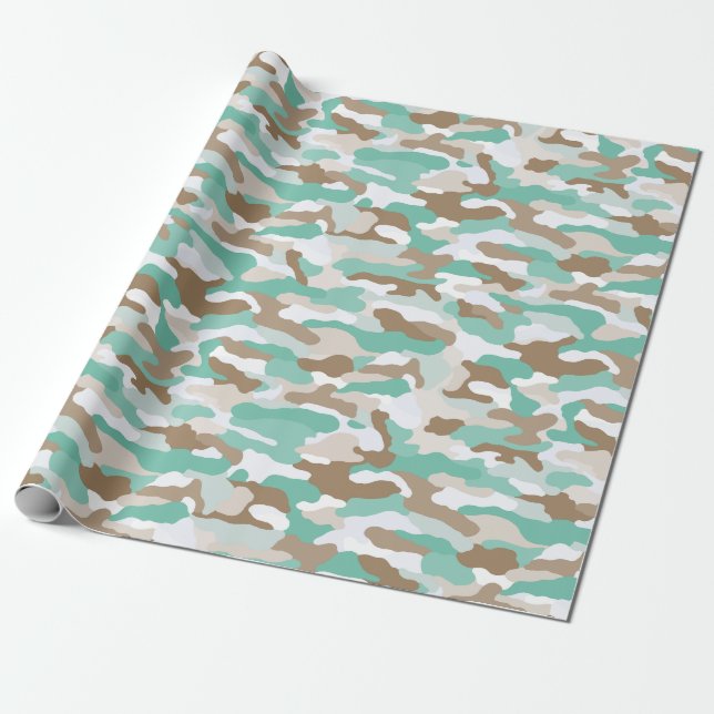 Coastal Camouflage Wrapping Paper (Unrolled)