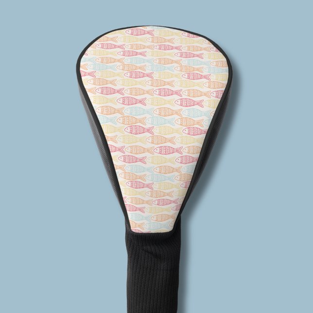 Coastal Catch fish pattern Golf Head Cover (Coastal catch fish shoal pattern golf head cover)