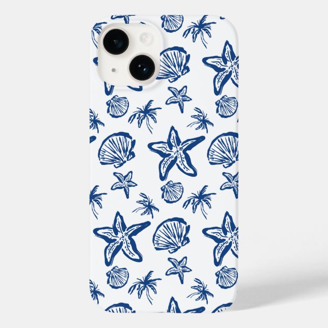  Coastal Charm | Seashell & Starfish Summer Beach  Case-Mate iPhone Case (Back)