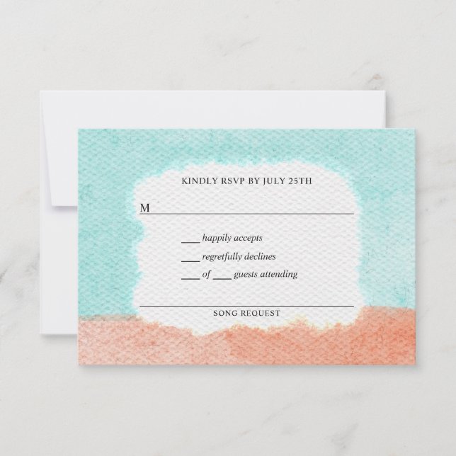 Coastal Charm Watercolor RSVP Card (Front)