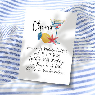 Coastal Cheers Cocktail Party Invitation