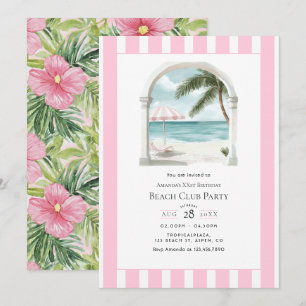 Coastal Chic Beach Club Birthday Party Invitation