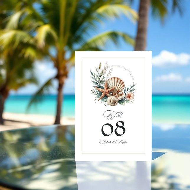 Coastal Chic Beach Wedding Table Number (Coastal Chic Beach Wedding Table Number)