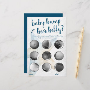 Coastal Chic Blue Baby Bump or Beer Belly Game