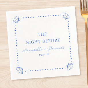 Coastal Chic Blue Personalised Rehearsal Dinner Napkin