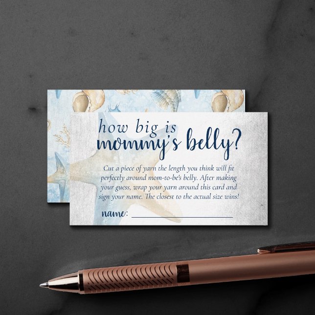 Coastal Chic | Blue Starfish How Big Mommys Belly Enclosure Card (Creator Uploaded)