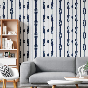 Coastal chic Deep blue rope and sailor's knots Wallpaper