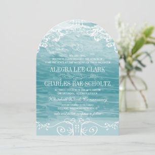 Coastal Chic Destination Beach Wedding Invitation