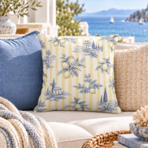 Coastal Chic Exotic Island Citrus Toile de Jouy
