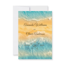 Coastal Chic Golden Sand Turquoise QR Code Wedding