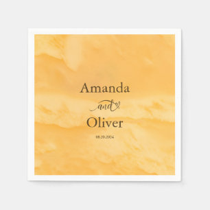 Coastal Chic Golden Sand Turquoise Water Wedding Napkin