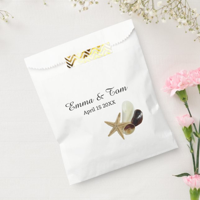 Coastal Chic Minimalist Seashell Bouquet Favour Bag (Sealed)