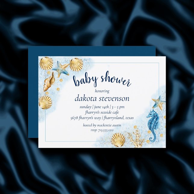 Coastal Chic | Modern Coral Reef Baby Shower Invitation (Creator Uploaded)