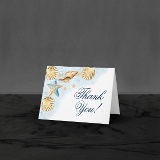 Coastal Chic | Modern Coral Reef Party Thank You Card