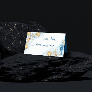 Coastal Chic Modern Coral Reef Place Card