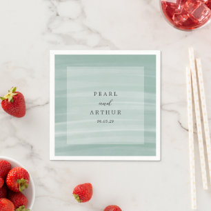 Coastal Chic Muted Green Elegant Wedding Napkin