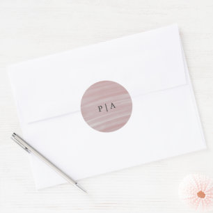 Coastal Chic Pink Elegant Wedding Classic Round Sticker
