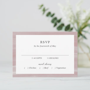 Coastal Chic Pink Elegant Wedding RSVP Card