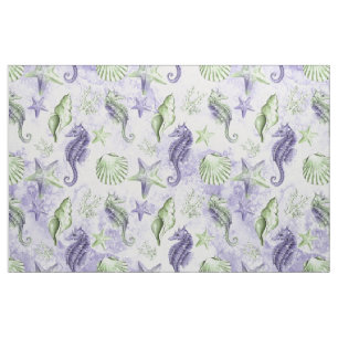 Coastal Chic   Purple and Lime Green Fabric