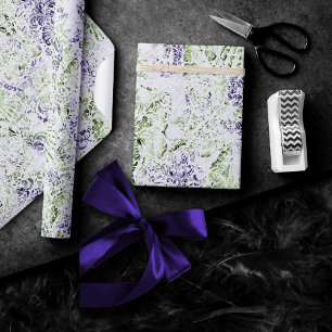 Coastal Chic Purple and Lime Green Grunge Wrapping Paper